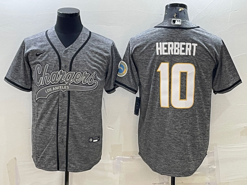 Men's Los Angeles Chargers Justin Herbert #10 Gray Jersey Joint Edition